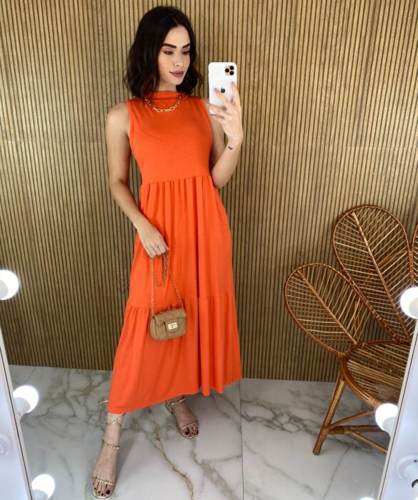 fernandaramosstore com br vestido midi de malha sem bojo gola laranja