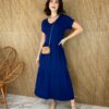 fernandaramosstore com br vestido midi de malha sem bojo manga curta azul marinho