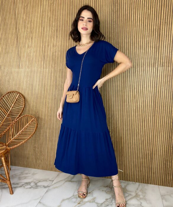 fernandaramosstore com br vestido midi de malha sem bojo manga curta azul marinho