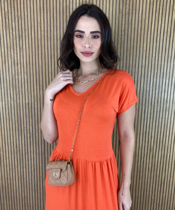 fernandaramosstore com br vestido midi de malha sem bojo manga curta laranja