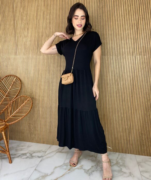 fernandaramosstore com br vestido midi de malha sem bojo manga curta preto