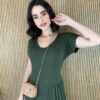 fernandaramosstore com br vestido midi de malha sem bojo manga curta verde militar 2