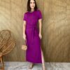 fernandaramosstore com br vestido midi manga curta sem bojo com amarracao fucsia 4