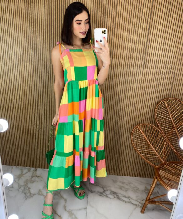 fernandaramosstore com br vestido midi sem bojo amarracao nas alcas estampado verde 3