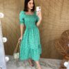 fernandaramosstore com br vestido midi sem bojo com lastex estampado flores verde