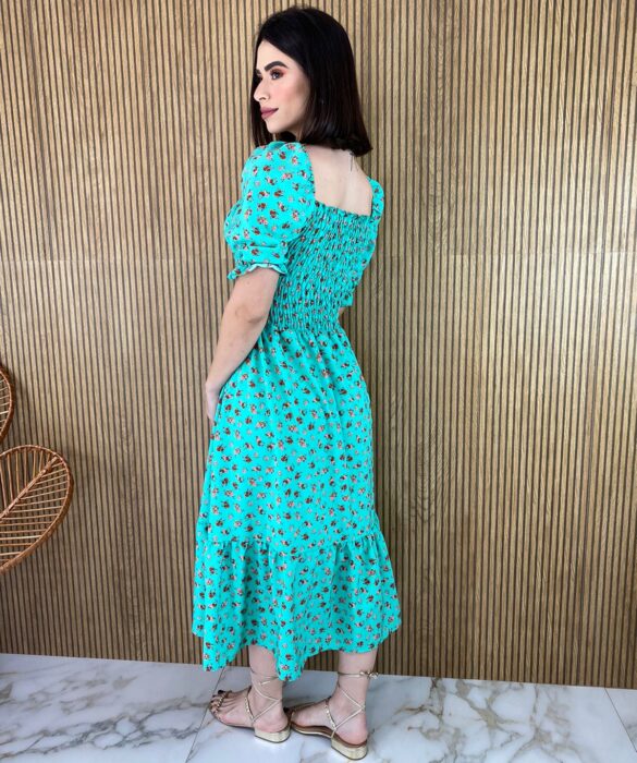 fernandaramosstore com br vestido midi sem bojo com lastex estampado flores verde 3