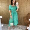 fernandaramosstore com br vestido midi sem bojo com lastex estampado flores verde 4