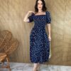 fernandaramosstore com br vestido midi sem bojo com lastex manga curta estampa azul 2