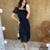 fernandaramosstore com br vestido midi sem bojo manga curta com amarracao solta preto 5