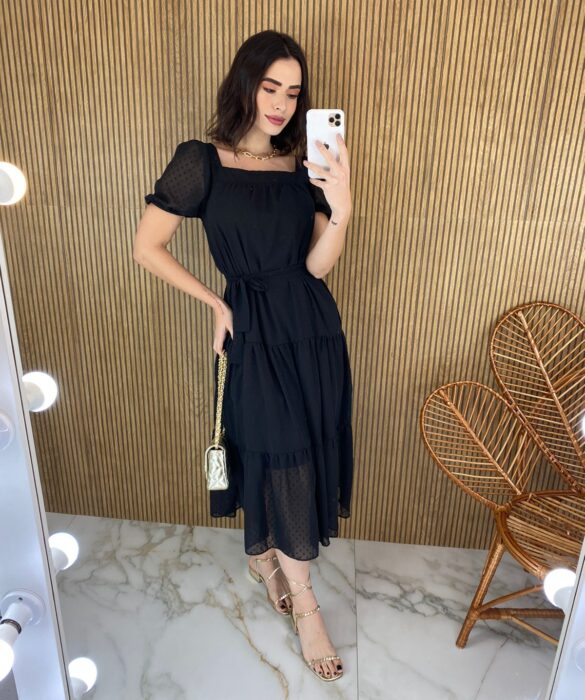 fernandaramosstore com br vestido midi sem bojo manga curta com amarracao solta preto 5