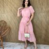 fernandaramosstore com br vestido midi sem bojo manga curta com amarracao solta rosa bebe