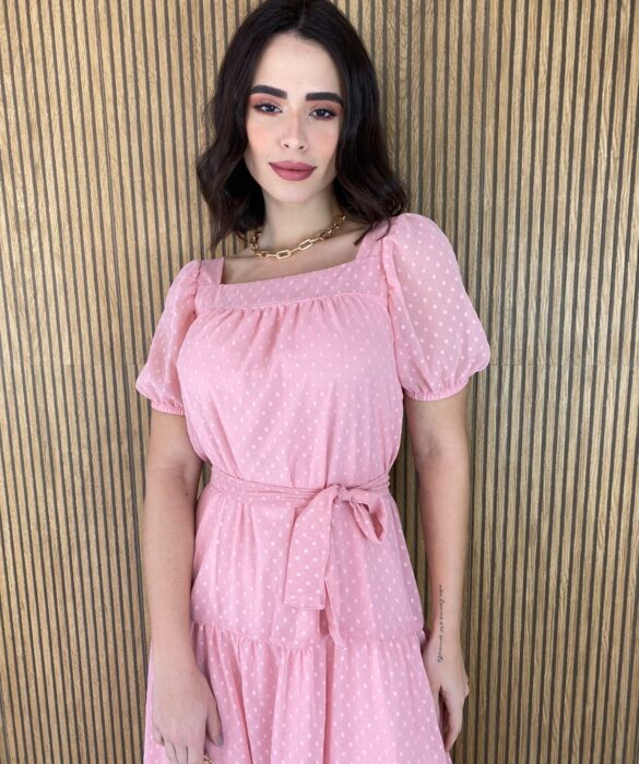 fernandaramosstore com br vestido midi sem bojo manga curta com amarracao solta rosa bebe 3