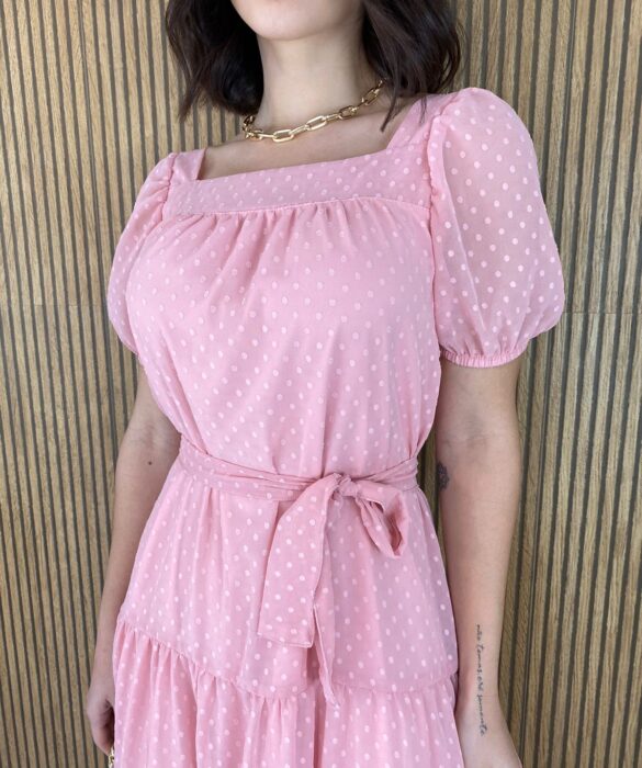 fernandaramosstore com br vestido midi sem bojo manga curta com amarracao solta rosa bebe 4