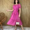 fernandaramosstore com br vestido midi sem bojo manga curta com amarracao solta rosa bebe copia