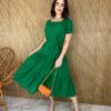 fernandaramosstore com br vestido midi sem bojo manga curta com amarracao solta verde