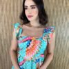 Vestido Longo sem Bojo Babadinho na Alça Estampado - Fernanda Ramos Store