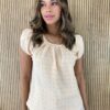 fernandaramosstore com br blusa feminina manga curta com pregas poa bege 5