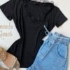 fernandaramosstore com br blusa feminina manga curta detalhe em renda preta