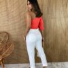 Body Feminino com Bojo Mula Manca Coral - Fernanda Ramos Store