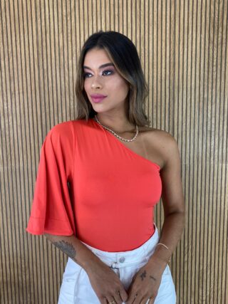 Body Feminino com Bojo Mula Manca Coral - Fernanda Ramos Store