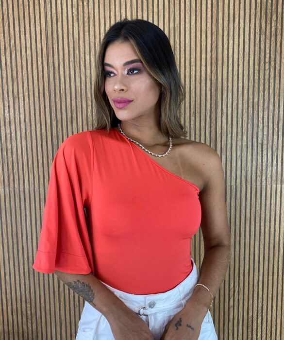 Body Feminino com Bojo Mula Manca Coral - Fernanda Ramos Store