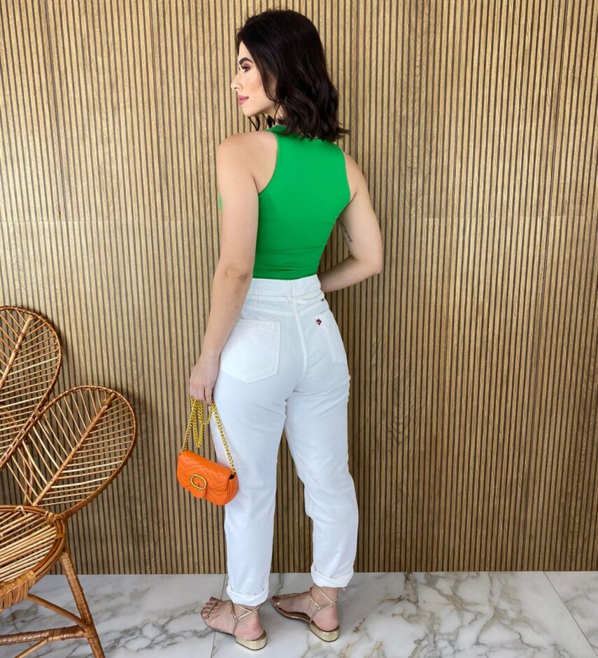 Body Feminino sem Bojo com Fecho Verde Bandeira - Fernanda Ramos Store