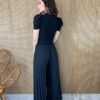 Calça Feminina Pantalona Lurex com Lastex na Cintura - Fernanda Ramos Store