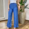 Calça Jeans Feminina Pantalona com Elástico - Fernanda Ramos Store