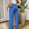 Calça Jeans Feminina Pantalona com Elástico - Fernanda Ramos Store