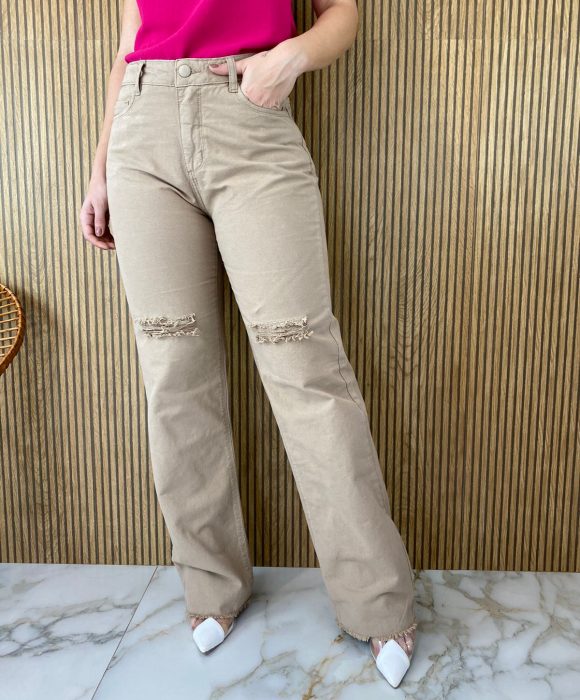 Calça Jeans Feminina Wide Leg Pantalona Cintura Alta - Fernanda Ramos Store