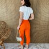 Calça Skinny Feminina com Botões e Bolsos Coral - Fernanda Ramos Store