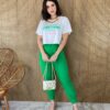 Calça Skinny Feminina com Botões e Bolsos Verde Bandeira - Fernanda Ramos Store