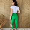 Calça Skinny Feminina com Botões e Bolsos Verde Bandeira - Fernanda Ramos Store