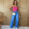 Cropped Corset com Bojo Pink com Amarração - Fernanda Ramos Store