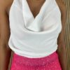 Cropped Feminino sem Bojo com Zíper Atrás Branco - Fernanda Ramos Store