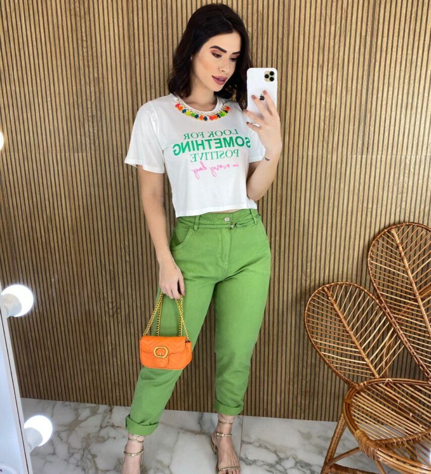 Cropped sem Bojo Manga Curta Colar Removível Off White - Fernanda Ramos Store