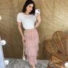 fernandaramosstore com br saia midi com detalhe em plissado rose seco