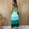 Saia Midi com Detalhe em Plissado Verde - Fernanda Ramos Store