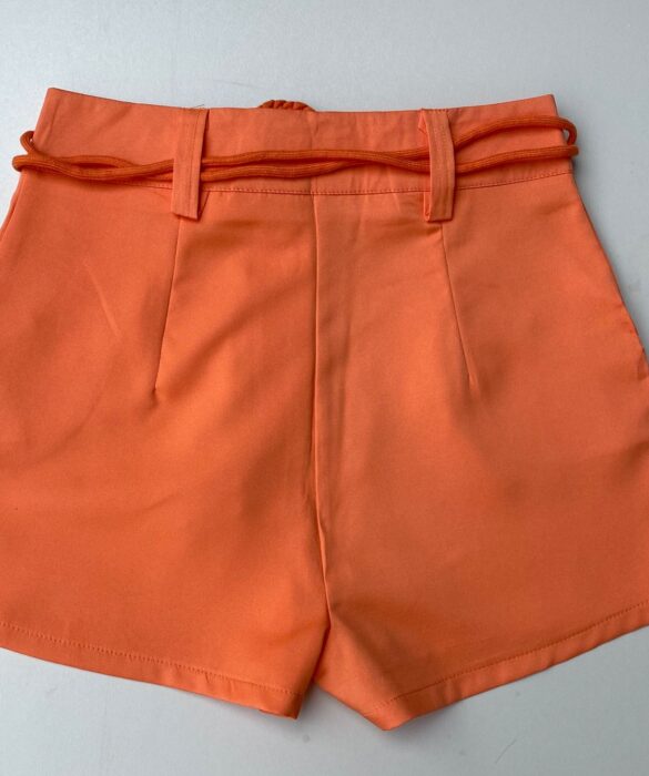 Short Feminino com Detalhe de Amarração Laranja - Fernanda Ramos Store