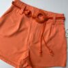 Short Feminino com Detalhe de Amarração Laranja - Fernanda Ramos Store