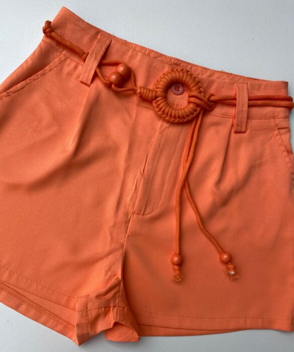 Short Feminino com Detalhe de Amarração Laranja - Fernanda Ramos Store