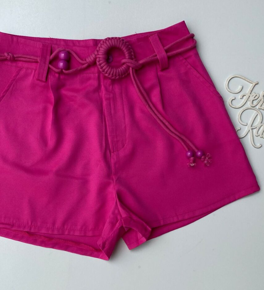 Short Feminino com Detalhe de Amarração Pink - Fernanda Ramos Store
