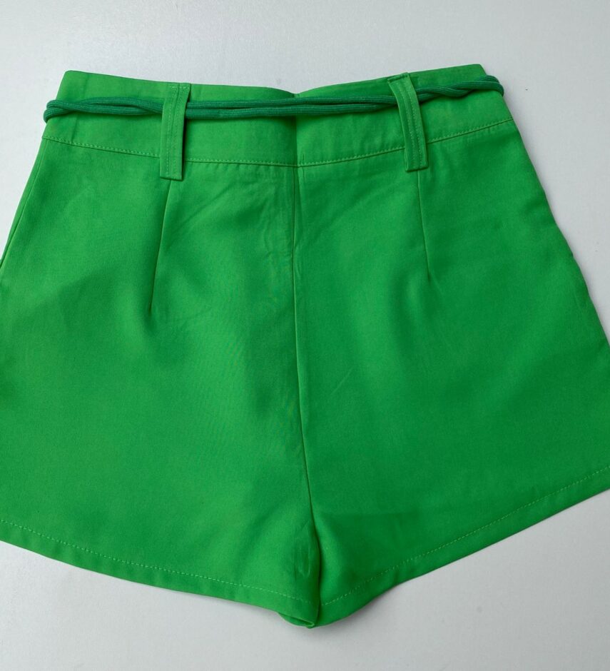 Short Feminino com Detalhe de Amarração Verde Bandeira - Fernanda Ramos Store