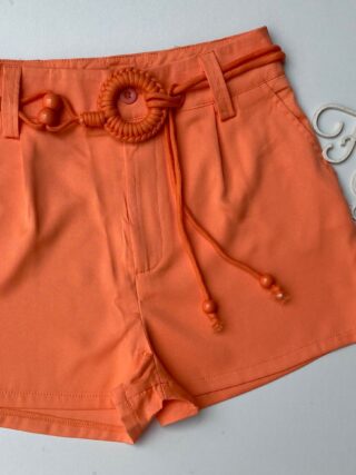 Short Feminino com Detalhe de Amarração Laranja - Fernanda Ramos Store