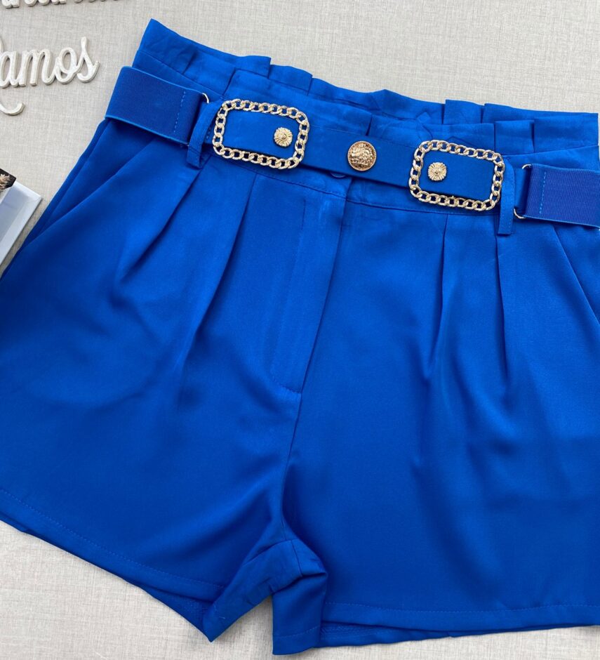 fernandaramosstore com br short feminino com detalhe de cinto azul bic