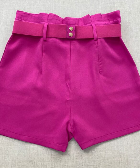 Short Feminino com Detalhe de Cinto Pink - Fernanda Ramos Store