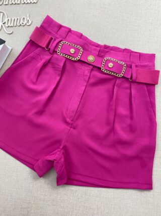 Short Feminino com Detalhe de Cinto Pink - Fernanda Ramos Store