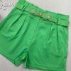 Short Feminino com Detalhe de Cinto Verde Bandeira - Fernanda Ramos Store