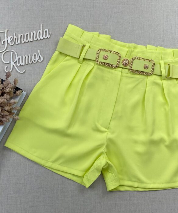 fernandaramosstore com br short feminino com detalhe de cinto verde lima