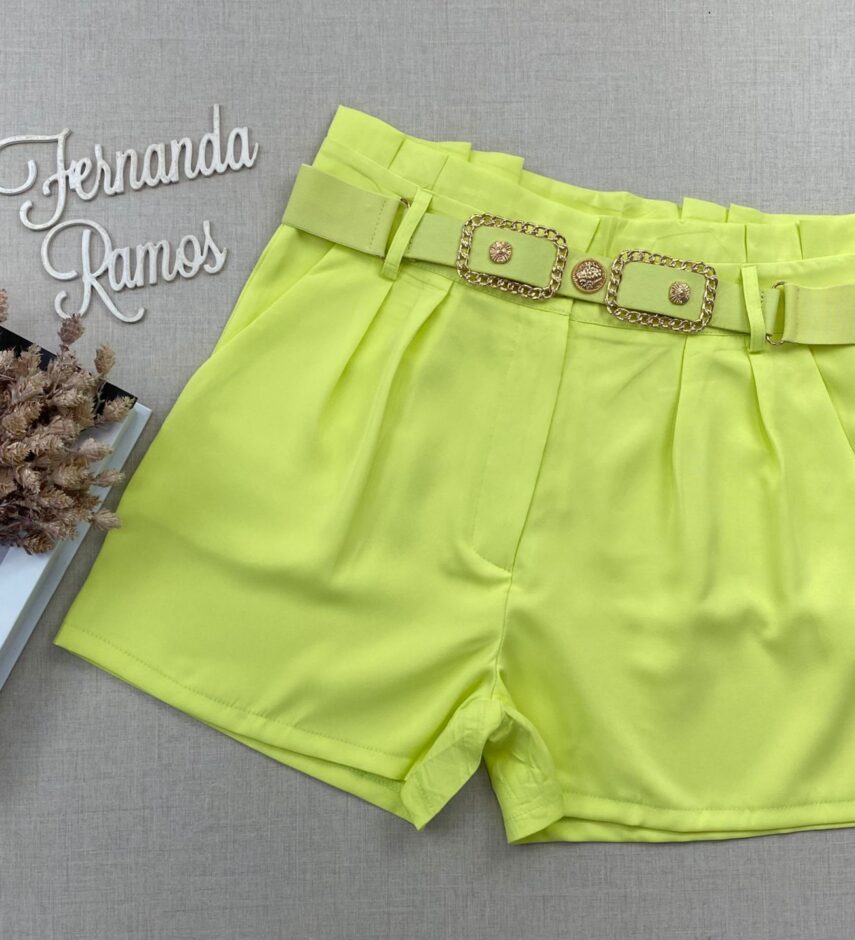 fernandaramosstore com br short feminino com detalhe de cinto verde lima